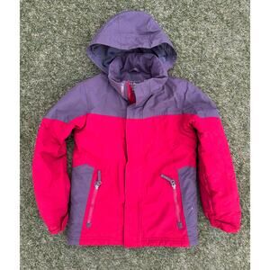 L.L.Bean Kids Hooded Winter Jacket Red Gray Size L (6X–7)
